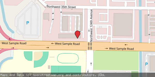 Map of Sentry Self Storage located at 12375 W. Sample Rd. in Coral Springs, Florida 33065