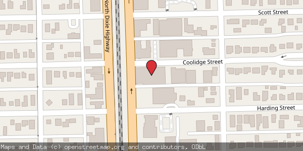 Map of Sentry Self Storage located at 2060 Coolidge Street in Hollywood, Florida 33020
